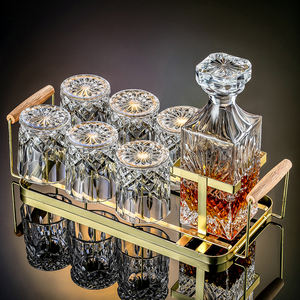 Juego de Decantador de <span class=keywords><strong>Whisky</strong></span> de Cristal Hxglass con Vaso para Licor, Elegante Botella de Brandy Tallada, Decantador de <span class=keywords><strong>Whisky</strong></span> - Product Image 3