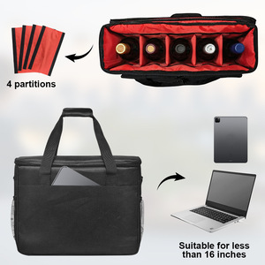 <b>Bar</b> <b>Tools</b> Set Cocktail Kit Portable Fabric Storage Bag With Bottle Holders And Utensil Pockets For Outdoor Use - Product Image 3