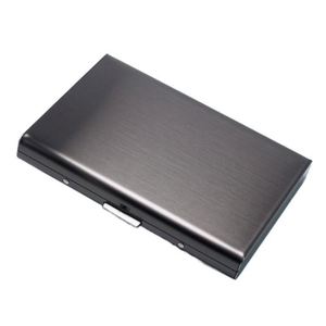 Mens Slim Stainless Steel Rfid Blocking Cardholder <b>Wallet</b> <b>Metal</b> Credit Card Case Card Sleeves With 6 Slots - Product Image 1
