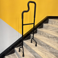 Canne d'assistance pour monter les escaliers, aide à la mobilité à double marchepied, poignées ergonomiques à 2 niveaux, déambulateur d'escalier réglable pour seniors