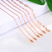 Chaîne ovale en acier inoxydable pour femmes, collier tendance, avec câble plat, ovale, livraison gratuite, vente en gros