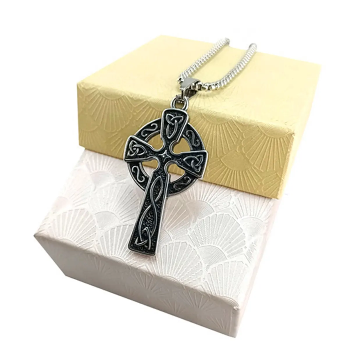 Celtic cross necklace men's personality stainless steel pendant retro overbearing pendant Jewelry