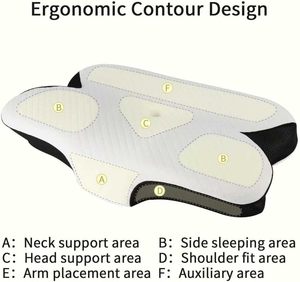 Oreiller cervical ergonomique en mousse à mémoire de forme pour un sommeil sain, personnalisable, forme papillon, soulagement de la douleur, sommeil profond - Product Image 3