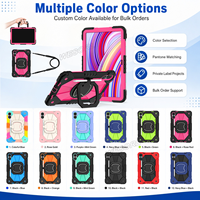 Funda Protectora 360° a Prueba de Golpes para Redmi Pad 2 Pro 12.1 Poco Pad M1 12.1 2025 con Soporte Giratorio, Correa para el Hombro, Apta para Niños