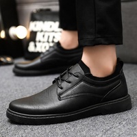 Chaussures en PU décontractées pour hommes, tendance, transfrontalières, grande taille 45, style business, basses, à lacets, semelle extérieure en caoutchouc, semelle souple, pour la conduite