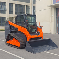 Wheel & Crawler Skid Steer Loader Dengan Mesin Diesel Yanmar Asli, Mini Skid Loader Kompak untuk Pertanian dan Lanskap