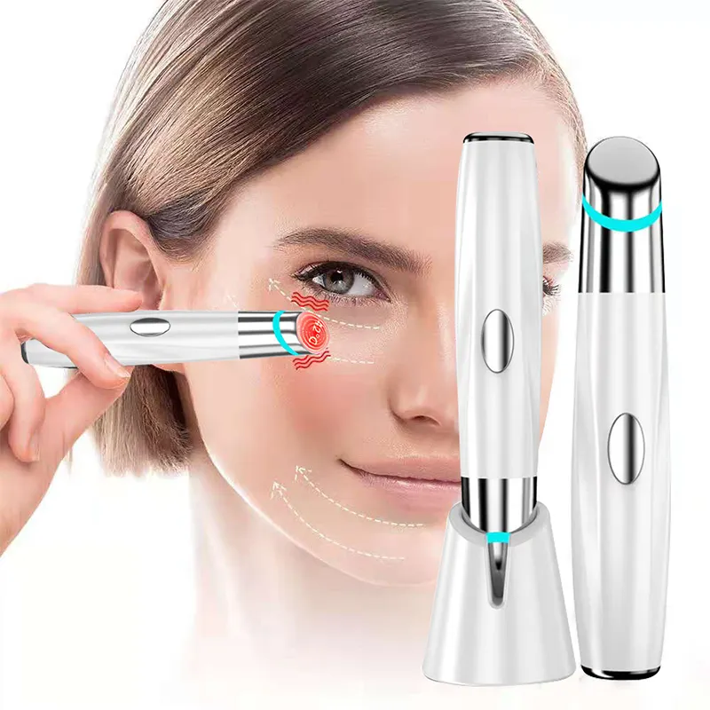 Chargement USB 3 couleurs de lumière chauffante Vibration Eye Care Lifting Beauty Device Electric RF Eye Winkle Massager