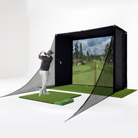 Enceinte de simulateur de golf d'intérieur Dericsson avec cadre, écran d'impact double couche, cage d'entraînement de golf, taille et logo personnalisables disponibles
