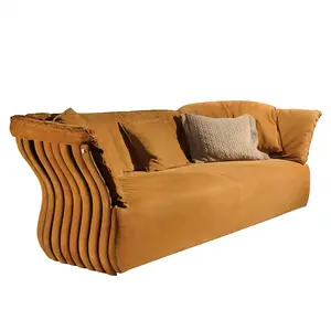 Frosted Leders ofa Villa Wohnzimmer Wohnung Italienische postmoderne leichte Luxus Sofa High-End Custom Designer Möbel