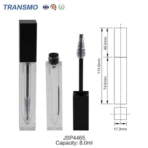 Emballage de mascara 8 ml, tube de mascara transparent à étiquette privée, flacon de mascara carré transparent - Product Image 3