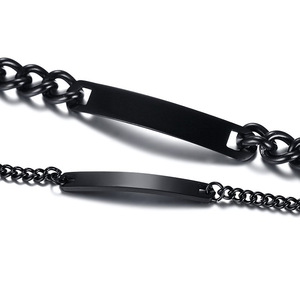 Logo personalizzato di fabbrica alta catena in acciaio inossidabile lucido <span class=keywords><strong>argento</strong></span> personalizzato inciso lettera curvo <span class=keywords><strong>bracciale</strong></span> a barra - Product Image 6