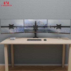 Supports de moniteur en alliage d'aluminium V-mounts, inclinaison libre, rotation à 360°, prend en charge <span class=keywords><strong>3</strong></span> écrans (15-24 pouces), capacité de charge de 8 kg, stock rapide - Product Image 1