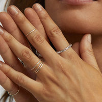 RINNTIN APR27 nouveauté bijoux fins Hiphop minimaliste boucle creuse symbole infini femmes fiançailles bagues en argent Sterling