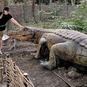 Modelo Animatrónico Personalizado de Sarcosuchus para Parque Zoológico, Estatua de Cocodrilo Grande Caminante, Animales Artificiales de Tamaño Real Hechos a Mano - Product Image 1