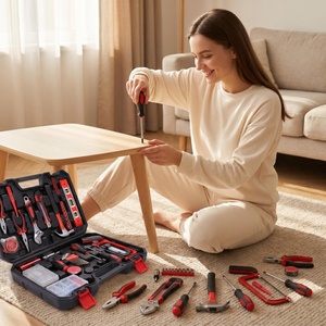 Juego de Herramientas Combinadas de 110 Piezas con Mini Sierra para Trabajos de Bricolaje Diarios, con Logotipo Personalizado - Product Image 1