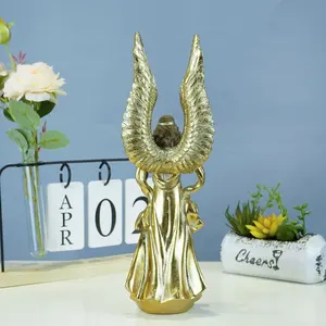 Figurina di angelo di preghiera Golden Arrive natività resina religiosa nuova statua di angelo europa decorazioni per la casa scultura decorazione di angelo