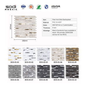 Waterproof <strong>Stick</strong> <strong>on</strong> Laundry Table Surround Bathroom Marble Look Mixed Color Self Adhesive Mosaic Wall <strong>Tiles</strong> - Product Image 6