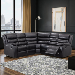Modern Corner Recliner <b>Sofa</b> Set with Two Drop-Down Tables, Polyurethane Material, <b>Sponge</b> Filling, Suitable <b>for</b> Home or Hotel - Product Image 2