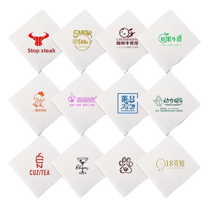 Servilletas de mesa de restaurante de Oro Negro desechables de 2 capas impresas personalizadas, pañuelo de cena de cóctel de boda con logotipo en estilo de bolsa - Product Image 4