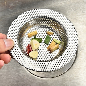 Grille de filtration d'évier en acier inoxydable grande 11 cm pour cuisine, anti-colmatage, pour lavage de légumes, couvercle de drain - Product Image 1