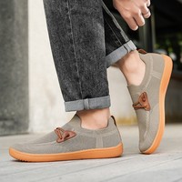 Chaussures de course souples et respirantes pour hommes, à semelle souple zéro drop, avec large embout, style pieds nus, à enfiler, pour la conduite et la marche, mocassins plats de grande taille