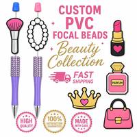 Perles décoratives 2D en PVC personnalisées pour stylos, charmes pour sacs à main, décoration pour stylos, porte-clés, rouges à lèvres, parfums, couronnes et vernis à ongles