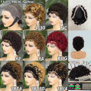โปรโมชั่น Letsfly $26 วิกผมสั้นหยิกแบบ Pixie Cut ขอบผม 4C  13x4 Swiss พร้อมผมเบบี้แฮร์ ผมแท้บราซิล 100% - Product Image 2