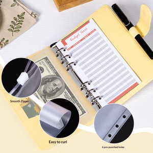 Carnet A6 créatif en cuir PU Macaron, classeur à feuilles mobiles vierges - Product Image 5