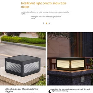 Haute qualité noir E27 extérieur clôture de jardin lumières solaires blanc chaud LED pilier lumière - Product Image 5