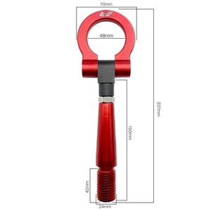 Barre de remorquage rouge - Crochet de remorquage pour voiture, aluminium rouge Simoni Racing - Product Image 1