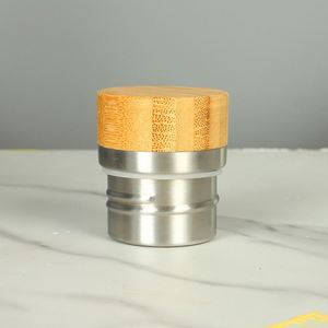 Stainless Steel Vacuum <b>Flask</b> Water Cup With Bamboo Tops Lid and Custom Laser Engrave - Product Image 4