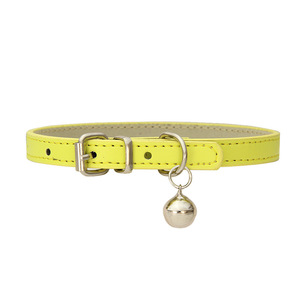 Pet <b>Collar</b> PU Leather Adjustable With Bell For Cat Dog <b>Puppy</b> Japanese Style Solid Color Four Seasons Use - Product Image 5