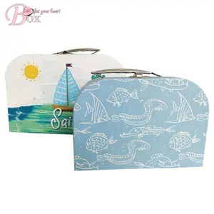 纸板海帆海洋生物定制礼品盒套装纸双手提箱包装盒带手柄