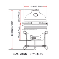 SEB KAMADO Heavy Duty Egg 13-Zoll Holzkohlegrill, Outdoor BBQ Keramikgrill für den Außenbereich