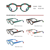 Monture de lunettes Borregls en acétate mat pour femme, lunettes de vue multicolores de haute qualité, style rétro rond, lunettes optiques homme 19282