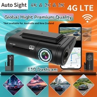 Enregistreur vidéo de voiture exclusif 4K UHD à double objectif WDR, enregistrement en boucle 3 canaux, DVR WiFi, caméra de tableau de bord avant, arrière et intérieure, super caméra de tableau de bord