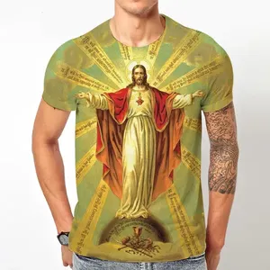 Free Shipping Wholesale Religious Virgin Mary <strong>T</strong>-<strong>shirts</strong> Clothing <strong>Custom</strong> Jesus Christ <strong>T</strong> <strong>Shirt</strong> With <strong>Cheap</strong> Price - Product Image 4