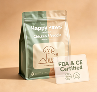 Pochette personnalisée imprimée à 8 soudures latérales avec fermeture éclair pour animaux de compagnie, en PET, VMPET, PE, pour aliments secs pour chiens, impression héliogravure et numérique
