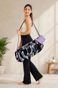 New <b>Quilted</b> Cotton Shoulder Strap Yoga Bags Zipper Tote <b>Handbag</b> Animal Print Travel Shopping Daily Use - Product Image 2