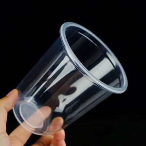 Gobelet en plastique jetable transparent en PP de calibre 95 en forme de U pour Bubble Tea Boba avec couvercle - Product Image 1