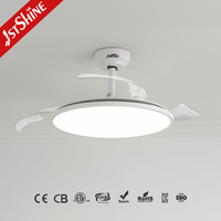 Ventilateur de plafond rétractable 1stshine 42 pouces, pliable, avec application mobile, assistant vocal, installation facile, économie d'énergie, décoration intérieure