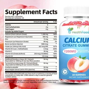 Factory Wholesale Calcium Citrate Gummies Supports Teeth Health and Maintain Overall Wellness with Dietary <b>Supplement</b> - Product Image 2