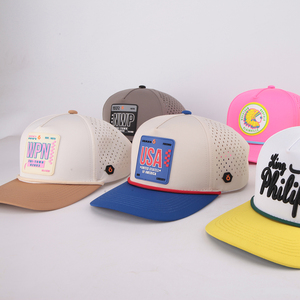 Custom Embroidery Logo 5 Panel Waterproof Polyester Sport <strong>Golf</strong> <strong>Hat</strong>,Laser Cut Perforated Dad Gorras,Rope Baseball Cap