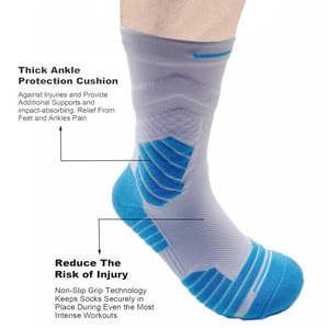 Baloncesto atlético y equipo de ciclismo Calcetines para correr Calcetines deportivos de trekking acolchados gruesos con logotipo en la parte inferior para la <span class=keywords><strong>temporada</strong></span> de primavera - Product Image 6