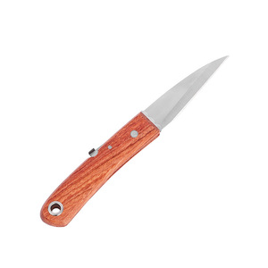 Folding Grafting Knife 80 Mm Stainless Steel Blade Wooden Handle For Garden Bonsai Pruning - Product Image 4