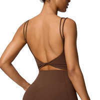 Soutien-gorge de sport pour femme à maintien élevé, col en U, séchage rapide, respirant, léger, simple, bretelles doubles, pour la gym