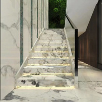 Villa de luxe moderne personnalisée en duplex escalier en marbre antidérapant en pierre frittée
