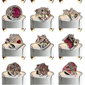 Cuentas de Plata Pura 925 para Pulseras, Serie Navideña: Caballito Balancín, Carrusel, Árbol de Navidad, Caja de Regalo, Cuentas Sueltas para Joyería DIY - Product Image 1