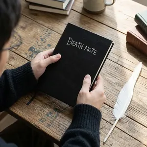 Carnet à couverture rigide noire LABON, journal esthétique sombre, pages lignées <span class=keywords><strong>pour</strong></span> écrire, journaliser, dessiner, <span class=keywords><strong>cadeau</strong></span> <span class=keywords><strong>pour</strong></span> les fans d'anime - Product Image 2