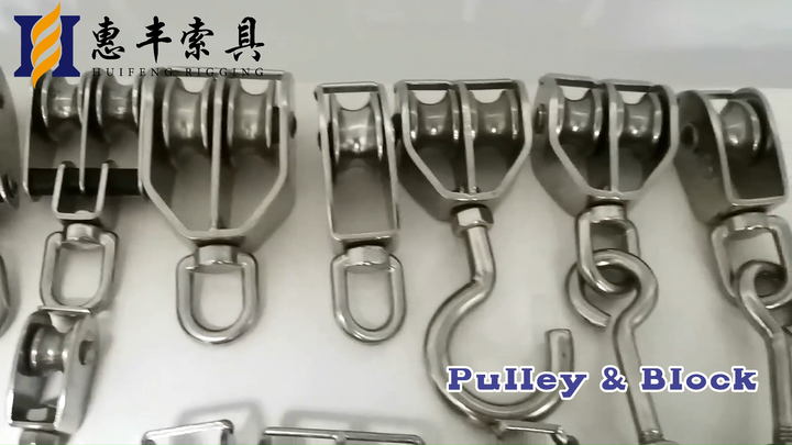 304 316 Stainless Steel Wire Rope Fitting Marine Hook Pulley Block ...